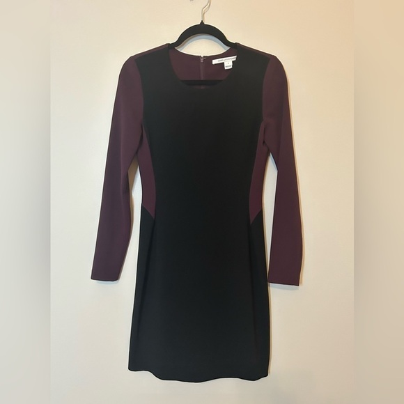 Diane von Furstenberg Octavia Color Block Long Sleeve Sheath Dress Size 2 - Picture 5 of 9